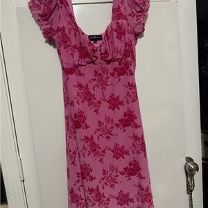 Forever 21 Pink Floral Midi Dress